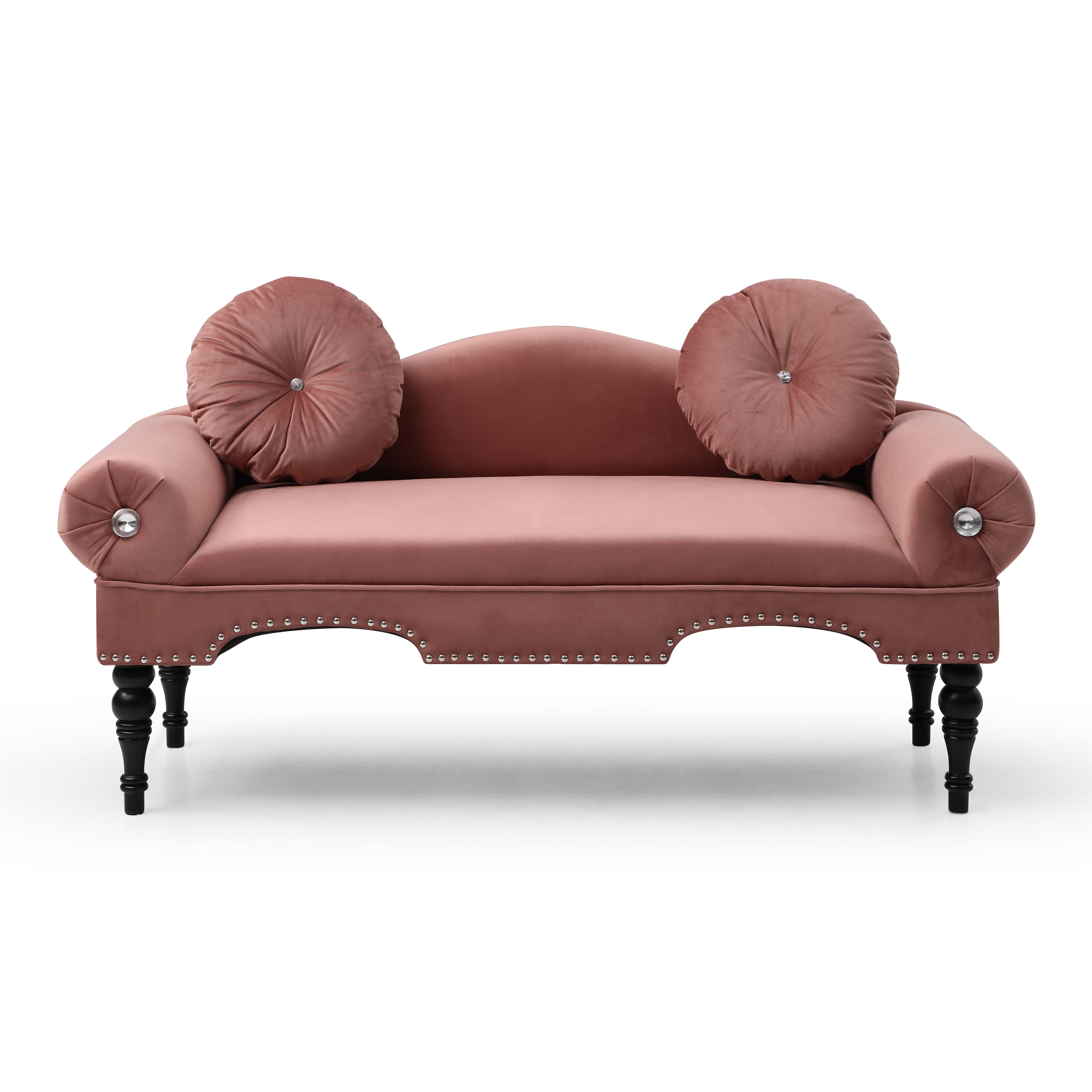 54"Width Modern Velvet Upholstered Loveseat Sofa Accent Bedside Entryway Bench Small Sofa 2 Seater Couch Settee for Living Room Bedroom Nail Head Trimming with Wood Legs 2 Pillows,Dark Pink 54"Width Modern Velvet Upholstered Loveseat Sofa Accent Bedside Entryway Bench Small Sofa 2 Seater Couch Settee for Living Room Bedroom Nail Head Trimming with Wood Legs 2 Pillows,Dark Pink